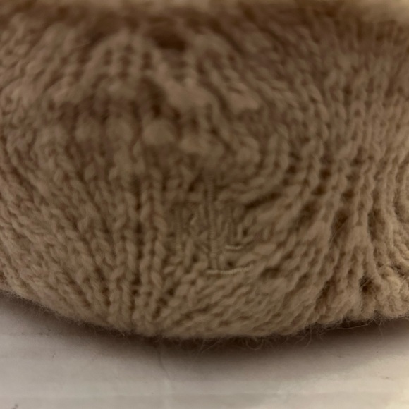 RALPH LAUREN RLL WOOL BLEND CROCHET CAP BEANIE - BEIGE - EUC - Picture 5 of 6